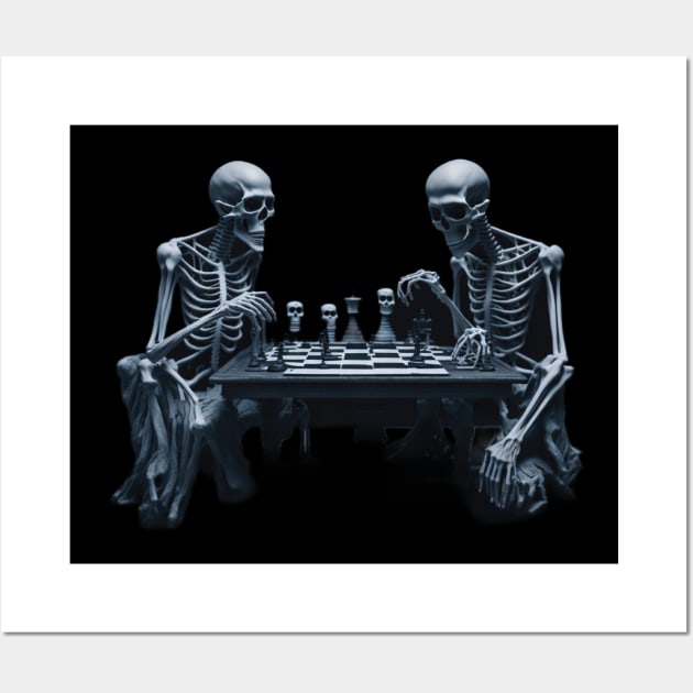 skeletons playing chess Wall Art by lkn